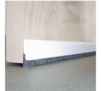 Burlete Bajo Puerta de Madera Blanco 91,5 cm, Barra de Paño