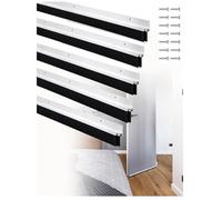 Burlete Cepillo Bajo Puerta Tipo H, 5 Piezas Tira de Cepillo de Aluminio, 100 cm con Cerdas de Nylon, Anticorrientes Atornillable para Garaje, Vitrinas y Máquinas(3 cm)