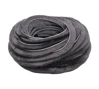 Burlete con cepillo de sellado peludo de 10 m para puertas correderas y abatibles (5 mm x 12 mm)
