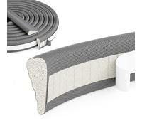 Burlete de cuña autoadhesivo para puerta y ventana corredera, aislante térmico y acústico, espuma alta densidad, para huecos 3,5-8 mm, 4m gris