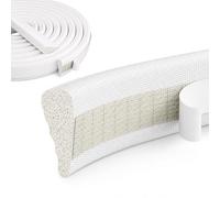Burlete de cuña autoadhesivo para puerta y ventana corredera, aislante térmico y acústico, espuma alta densidad, para huecos 3,5-8 mm, 4 m blanco