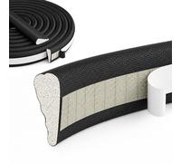 Burlete de cuña autoadhesivo para puerta y ventana corredera, aislante térmico y acústico, espuma alta densidad, para huecos 3,5-8 mm, 4 m negro
