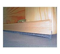 Burlete de madera basculante para puerta ROBLE de 91,5cm con barra de paño de alta calidad. Fijación mediante bisagras atornilladas y fácil colocación. Al ser basculante no arrastra sobre el suelo.