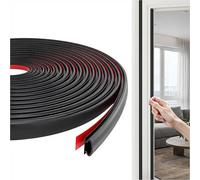 Burlete de Puerta para Entrada 10M Autoadhesivo Flexible de Silicona en Forma de D Junta de Goma Lnsonorización Impermeable para Marcos de Puertas Ventanas, Negro