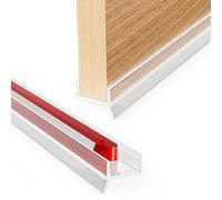 Burlete Puerta Entrada 2.5m, Burlete Bajo Puertas de Gel de Sílice, Burletes para Puertas Adhesivo de Cocina de Panel de Tablero de 15 mm, 16 mm, 17 mm de Espesor (Transparente)