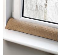 Burlete Puerta Entrada frío 200 cm - Bajo Puerto y Ventana Cortavientos Decorativo Ideal para aislar el frío en el hogar Ventanas y cojín para habitación Infantil Minky Oeko-Tex Beige