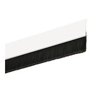 Burlete PVC con Cepillo. para Puertas. Color Blanco 1 Metro