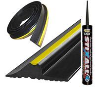 Burlete universal para puerta de garaje con adhesivo fuerte - Burlete de goma DIY - Burlete umbral inferior impermeable para puerta de garaje - 12ft