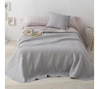 Burrito Blanco | Colcha de Verano Pique Algodón/Poliéster Cama 90 Gris