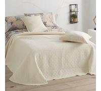 Burrito Blanco Colcha Jacquard 100 | Colcha Pique 180x270cm (+ Medidas Disponibles)| para Cama Individual 90cm | Color Beige