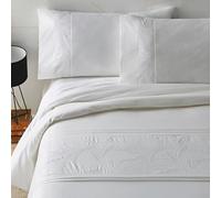 Burrito Blanco Funda Nórdica Bordada 100% Algodón 200 Hilos Cama 135 Blanco