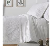 Burrito Blanco Funda Nórdica Bordada 100% Algodón 200 Hilos Cama 200 Blanco