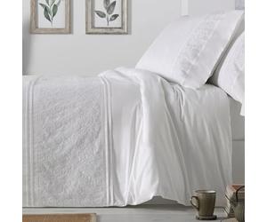 Burrito Blanco | Fundas nórdicas Algodón Bordadas | para Cama de 160 cm (+ Medidas Disponibles) | Algodón percal 200 Hilos | Color 402 Blanco (160x190/200cm)
