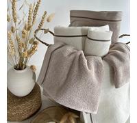 Burrito Blanco | Juego 3 Toallas Rizo Algodón Bidet, Manos y Ducha Beige