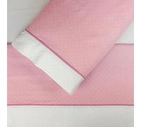Burrito Blanco Juego de Sábanas 238 | Sábanas 150 | Cama Matrimonio | Sábana Algodón y Poliéster | Estampado de Topos | Color Rosa