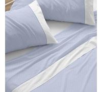 Burrito Blanco | Juego de Sábanas 50% Algodón 50% Poliéster Cama 80 Azul