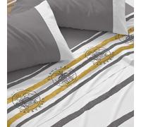 Burrito Blanco | Juego de Sábanas 50% Algodón 50% Poliéster Cama 90 Gris