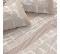 Burrito Blanco | Juego de sábanas Algodón | Cama de 90cm. (+Medidas Disponibles) | Diseño 630 | Color Arcilla (90x190/200cm.)