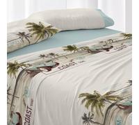 Burrito Blanco | Juego de sábanas | Cama de 105cm. (+Medidas Disponibles) | Diseño 148 | Color Agua Marina (105x190/200cm.)