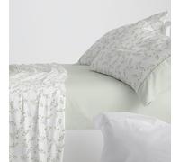 Burrito Blanco | Juego de sábanas | Cama de 105cm (+Medidas Disponibles) | Poliéster 50% Algodón 50% | Diseño 040 | Color Menta (105x190/200cm)