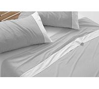 Burrito Blanco | Juego de sábanas,Cama de 135 cm (+ Medidas Disponibles) | Poliéster 50% Algodón 50% | Fácil Planchado | Diseño 238 Gris Claro