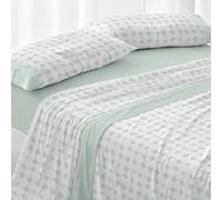 Burrito Blanco | Juego de sábanas | Cama de 150 a 160cm. (+Medidas Disponibles) | Diseño 139 | Color Menta (150-160x190/200cm.)
