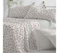 Burrito Blanco | Juego de sábanas | Cama de 150cm. (+Medidas Disponibles) | Diseño 546 | Color Cereza (150x190/200cm.)