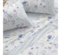 Burrito Blanco | Juego de sábanas | Cama de 90cm. (+Medidas Disponibles) | Diseño 144 | Color Azul (90x190/200cm.)