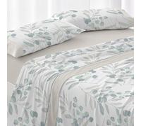 Burrito Blanco | Sábanas de Franela de algodón | Cama de 180cm. (+Medidas Disponibles) | Diseño 574 | Color Turquesa (180x190/200cm.)