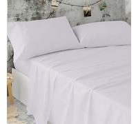 Burrito Blanco Sábanas de Hostelería | Juego de Sábana Cama 90 | Cama Individual | Ropa de Cama Algodón/Poliéster | Fácil Planchado | Color Gris | Disponible en Más Medidas