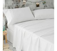 Burrito Blanco Sábanas de Hostelería | Juego de Sábanas 135x190/200 | Ropa de Cama Algodón/Poliéster | Fácil Planchado | Color Blanco | Disponible en Más Medidas