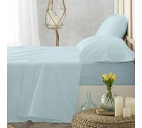 Burrito Blanco Sábanas de Hostelería | Sábana 120x190/200 | Juego de Sábanas para Cama 120 | Ropa de Cama Algodón | Fácil Planchado | Color Azul | Disponible en Más Medidas y Colores