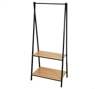 Burro de Ropa 2 Estantes, 64x40x150 Cm, Negro