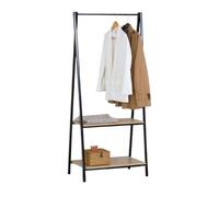 Miroytengo Burro de Ropa 2 Estantes Perchero Cepi para Dormitorio en Negro y Roble Cambrian 64x150x40 cm