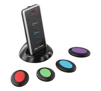 Buscador de llaves inalámbrico 4 en 1 con alarma fuerte de 80 dB, localizador de artículos RF para llaves, cartera, teléfono, gafas, no necesita aplicación, control remoto, alcance de 30 m