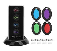 Buscador de Llaves Inalámbrico con 4 Receptores, Localizador de Alarma Sonora para Llaves, Billetera, Control Remoto, Gafas, Teléfonos, Alcance de 15 a 30 M