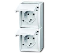 BUSCH JAEGER 20-02 EBW-54 - Conector CEE 7/3 - 2P+E - Blanco - IP44 - 250 V - 16 A