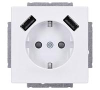 Busch-jaeger 20 eucb2usb-84 schuko usb-steckdose, 2-fach, studioweiß
