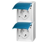 BUSCH JAEGER 2084-0-0719 - CEE 7/3 - 2P+E - Azul - Blanco - IP44 - 250 V - 16 A