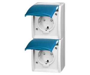 BUSCH JAEGER 2084-0-0719 - CEE 7/3 - 2P+E - Azul - Blanco - IP44 - 250 V - 16 A