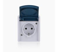 Busch-Jaeger 20EW-53 - Enchufe Schuko individual con tapa, color gris y azul