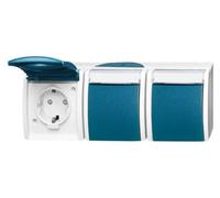 BUSCH JAEGER 2300/3 EBW-53 - CEE 7/3 - 2P+E - Azul - Blanco - IP44 - 250 V - 16 A