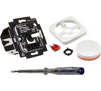 Busch Jäger 6523U-102 6523U-102 - Regulador de intensidad LED con placa central 2115-214 en reflex Si blanco alpino brillante, incluye comprobador de fase EBROM para montaje del regulador (6523 U -