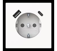 BUSCH JAEGER BJ SCHUKO -/USB C20 EUCB2USBAC-44M: Enchufe de seguridad con puertos USB-A y USB-C (2CKA002011A6318)