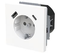 BUSCH JAEGER. Enchufe SCHUKO con puertos USB. Modelo: 20 EUCB2USBAC-44G. Incluye puertos USB-A y USB-C. Con protección de seguridad