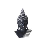 Busto Decorativo de Buda, Escultura Zen para Hogar, Negro Mate, 18x10x3 cm