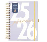 Busy B A5 Diary - Mid-Year Academic Planner - Aug '25 - Aug '26 - Lavender Cover - Week to View Academic Planner with Monthly Planners, Storage Pocket, Stickers, Space for Notes, Timetables & Goals