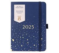 Busy B - Agenda diaria de enero a diciembre 2025 - Spray Azul Marino - Planificador A6 compacto con páginas alineadas, notas y planificador anual
