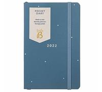 Busy B - Diario de bolsillo de enero a diciembre de 2022 - Planificador semanal de piel sintética color azul verde (teal) con notas y bolsillo gris (3219)