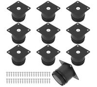But the cow 10 Pcs 5cmPatas para Muebles Regulables, Patas Regulables para Muebles de Acero INOX, Pies Niveladores Ajustables 0-10mm para Mesa Sillas Sofá Escritorios Cama, Negro, con 40 Tornillos